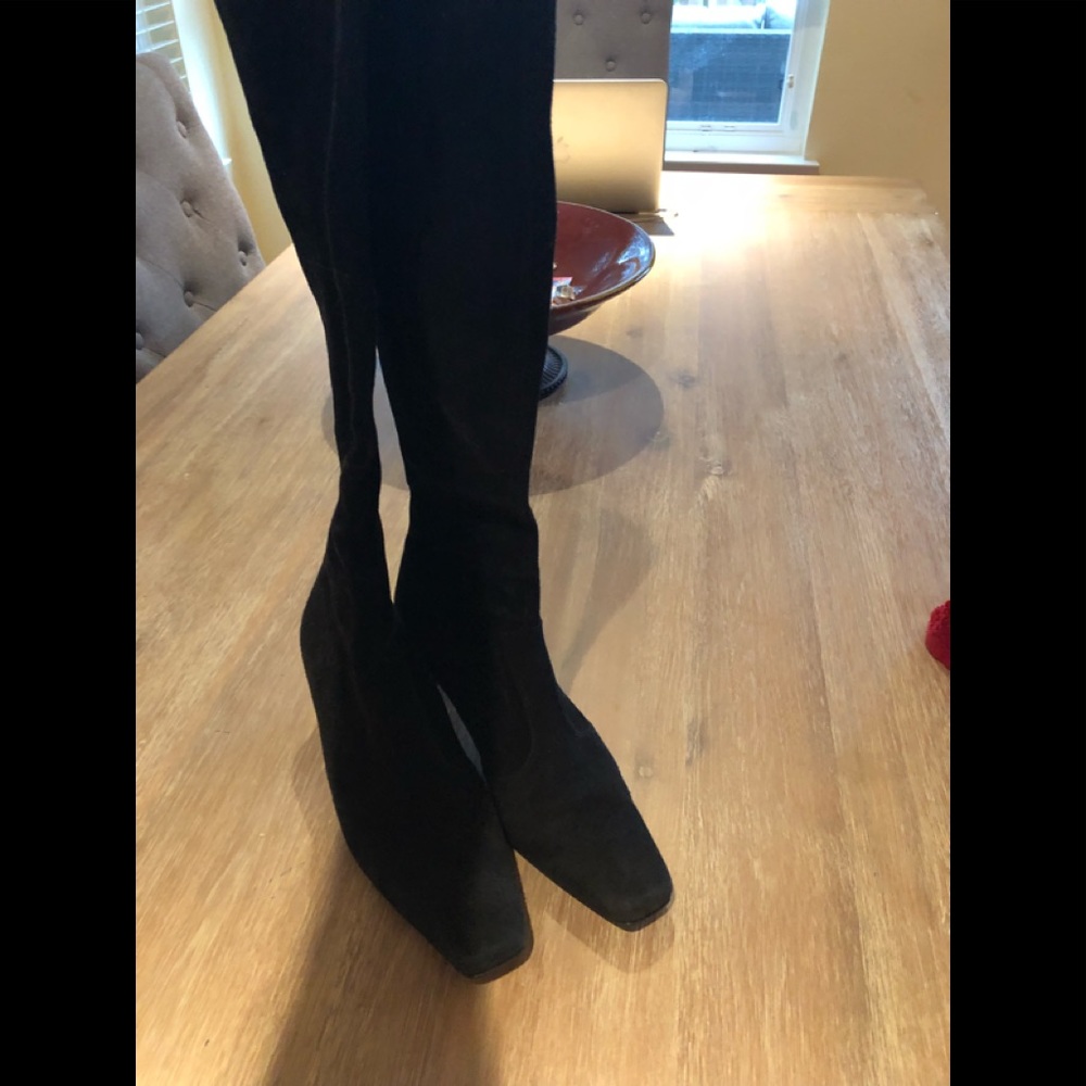 Suede block heel Stuart Weizmann boots